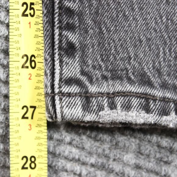 Levi’s 501 Skinny Womens 27x28 Black Faded Denim Button Fly Stretch - Picture 10 of 12